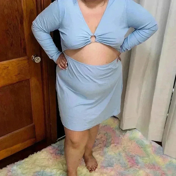 Plus Size Cutout Flare Dress - Picture 1 of 1